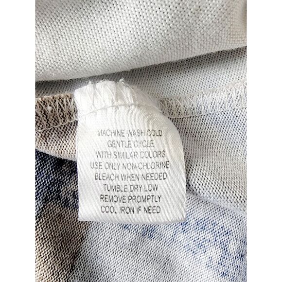 New York Laundry 3X Plaid Soft‎ V-Neck Roll Tab Sleeve Tunic Top Blue Gold - Picture 8 of 9